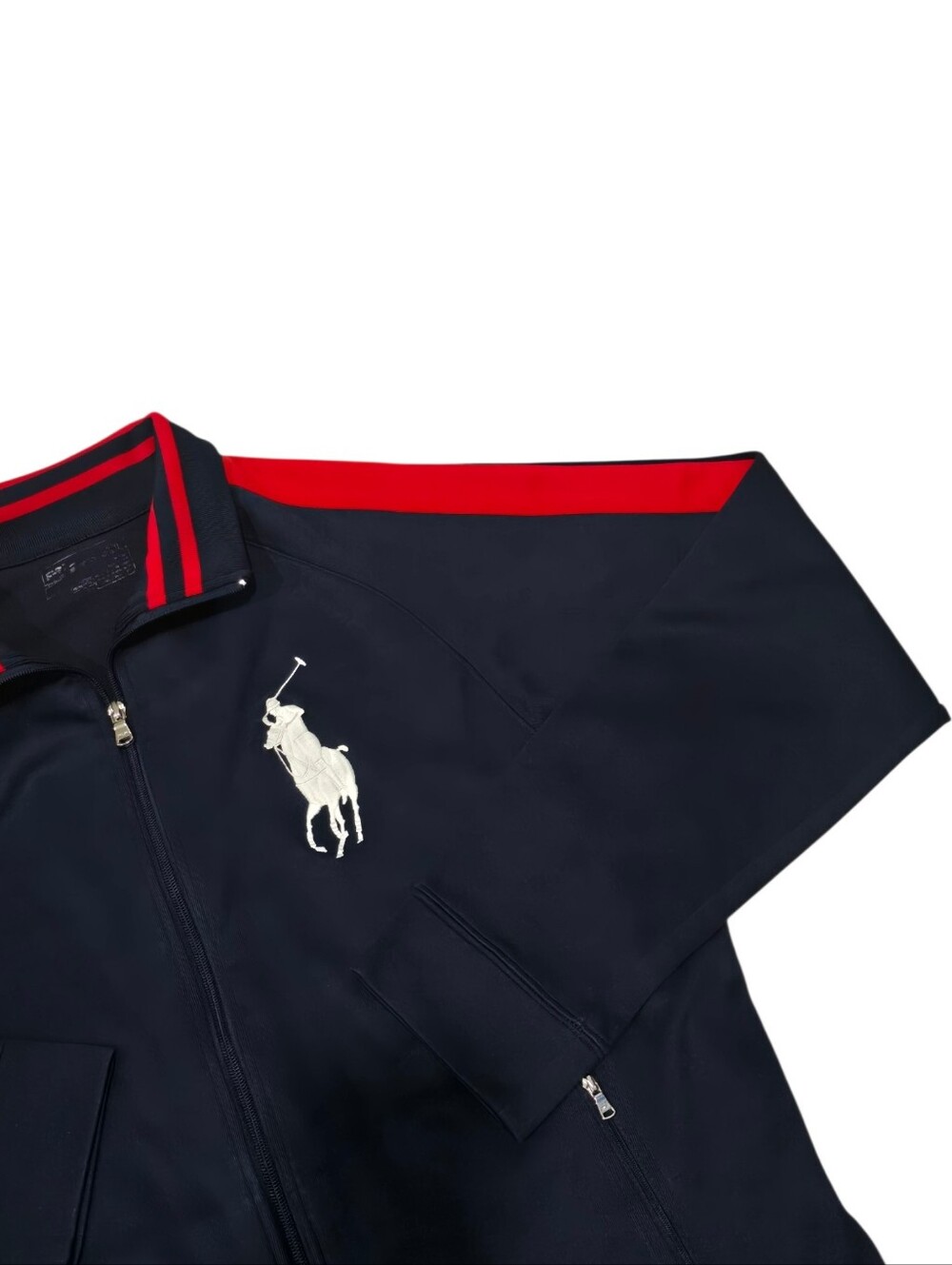 Polo Ralph Lauren Big Pony Men’s Track Jacket USA Size XL Navy/Red/White - Picture 5 of 14
